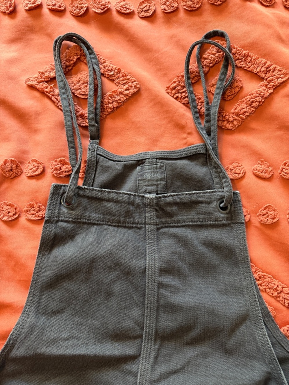 Aerie - Charcoal Gray Soft Denim Overall Shorts - Picture 2 of 4